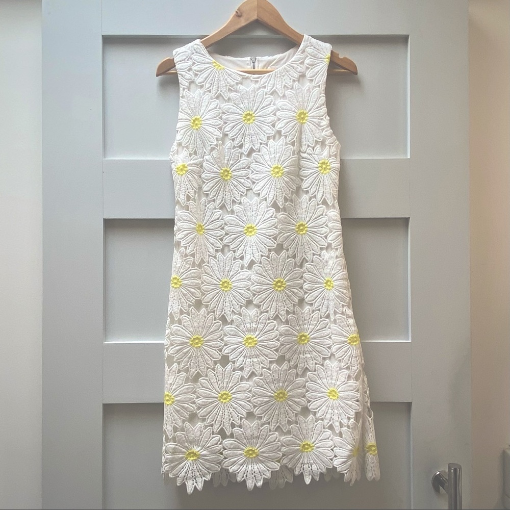 Sunflower lace shift dress